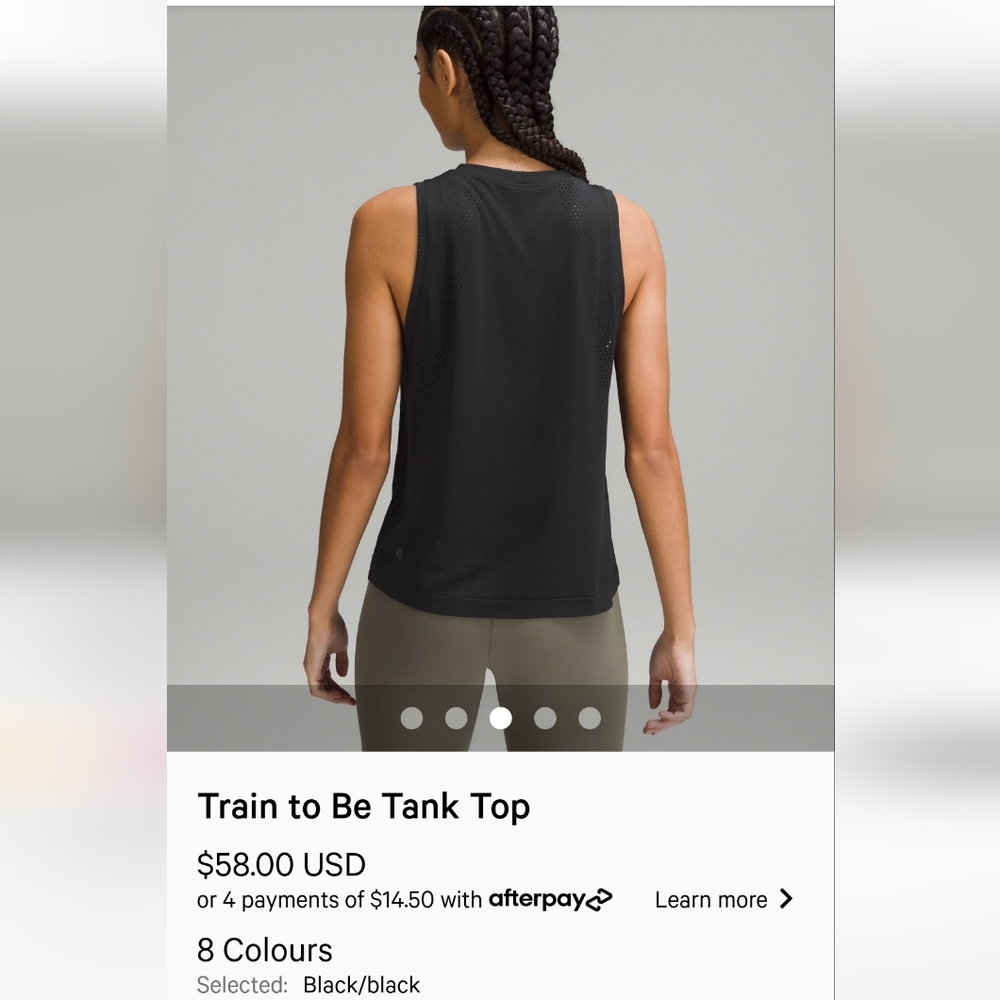 Brand New Lululemon Train 2 B tank w/ tags Size 6